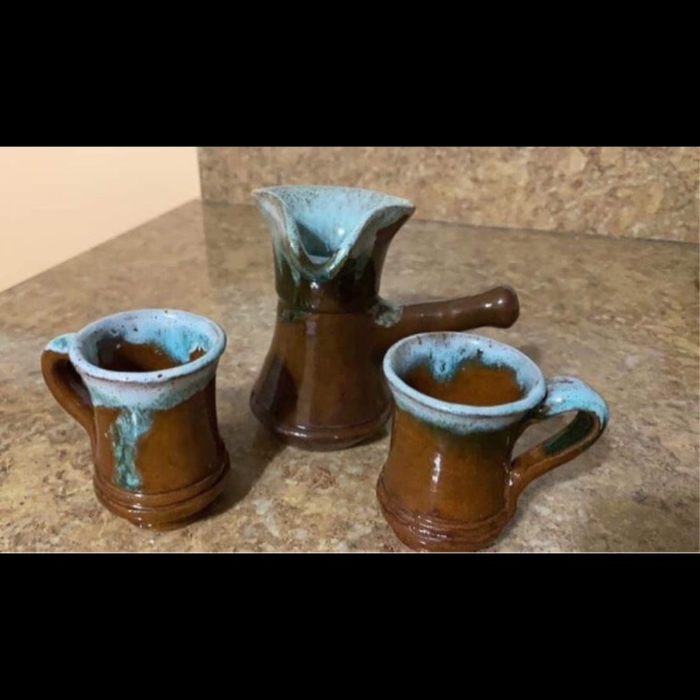 Set Pitcher 2 cups Aswan Clay